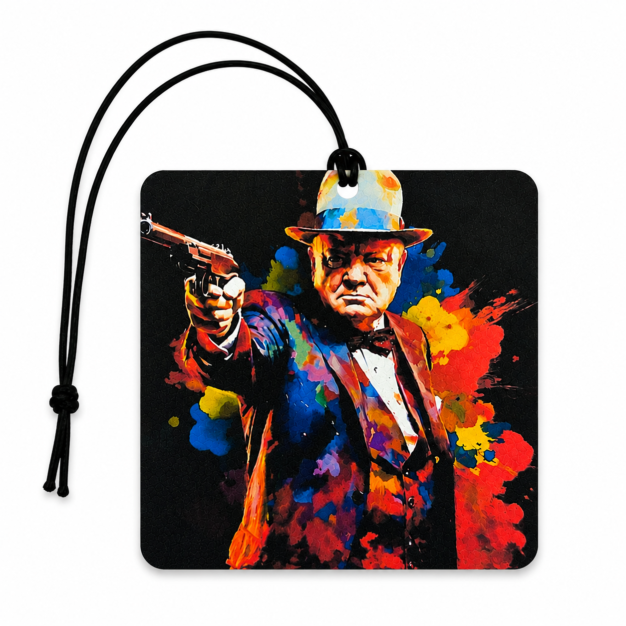 Churchill Pop Art Car Air Freshener – Hanging Car Air Freshener | Funny Novelty Car Accessory Gift