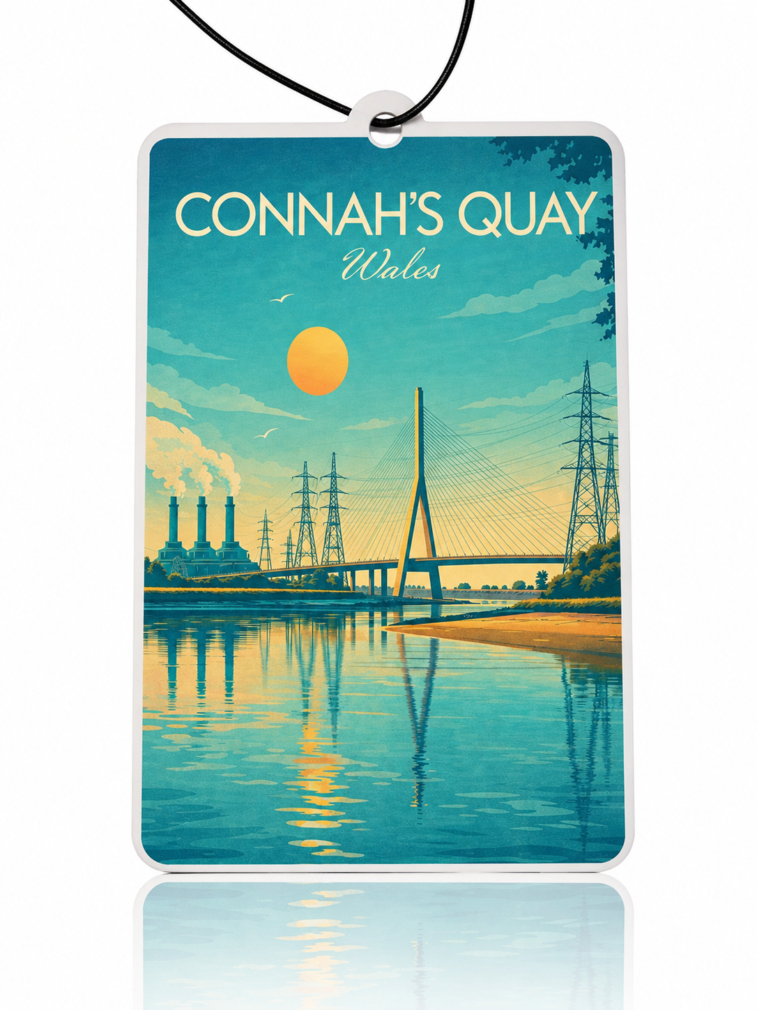 Connah's Quay Car Air Freshener - Travel Poster Accessory for Car - Unique Novelty Gift - MyFreshScent