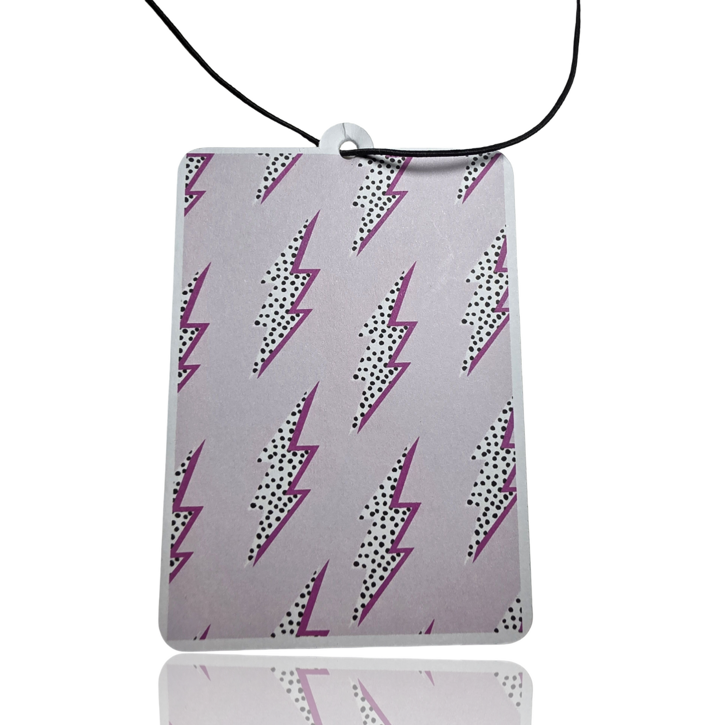 Pink Lightning Bolt Car Air Freshener - Retro Novelty Accessory for Your Vehicle - MyFreshScent