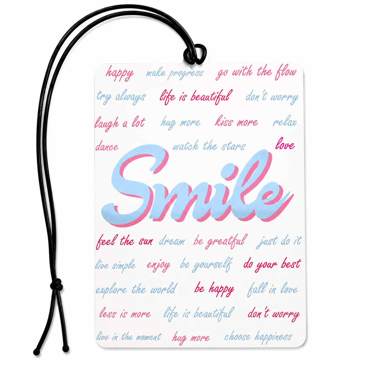 Smile Quote Car Air Freshener – Positive Affirmation Hanging Auto Car Air Freshener