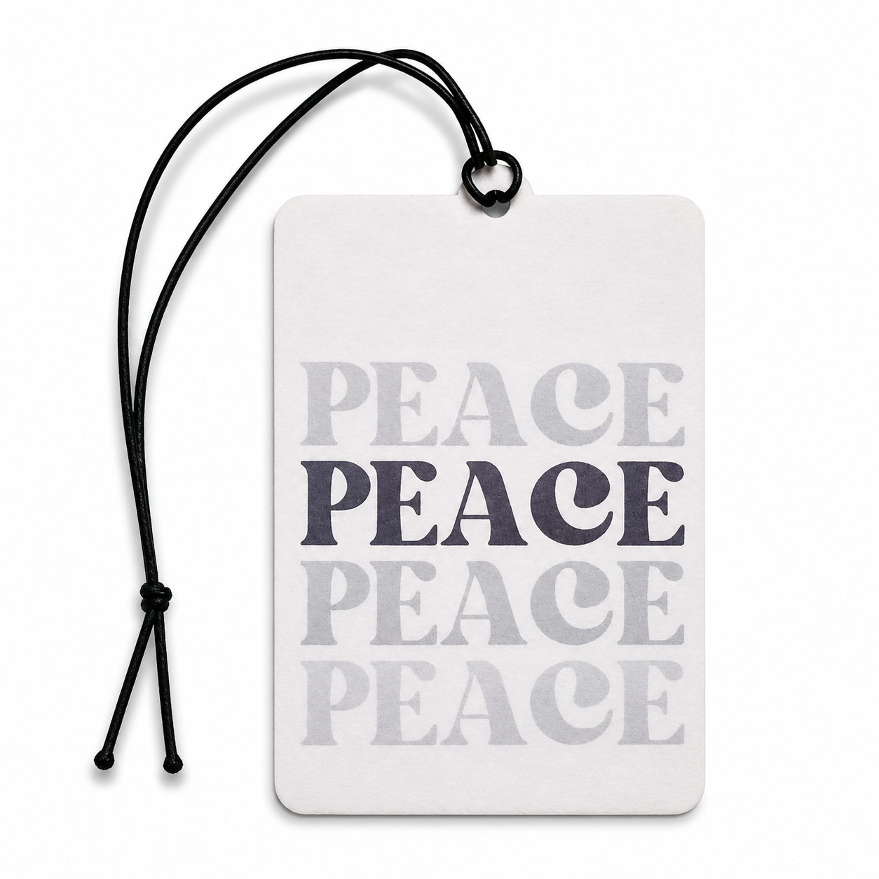 Peace Typography Car Air Freshener | Minimalist Hanging Car Freshener