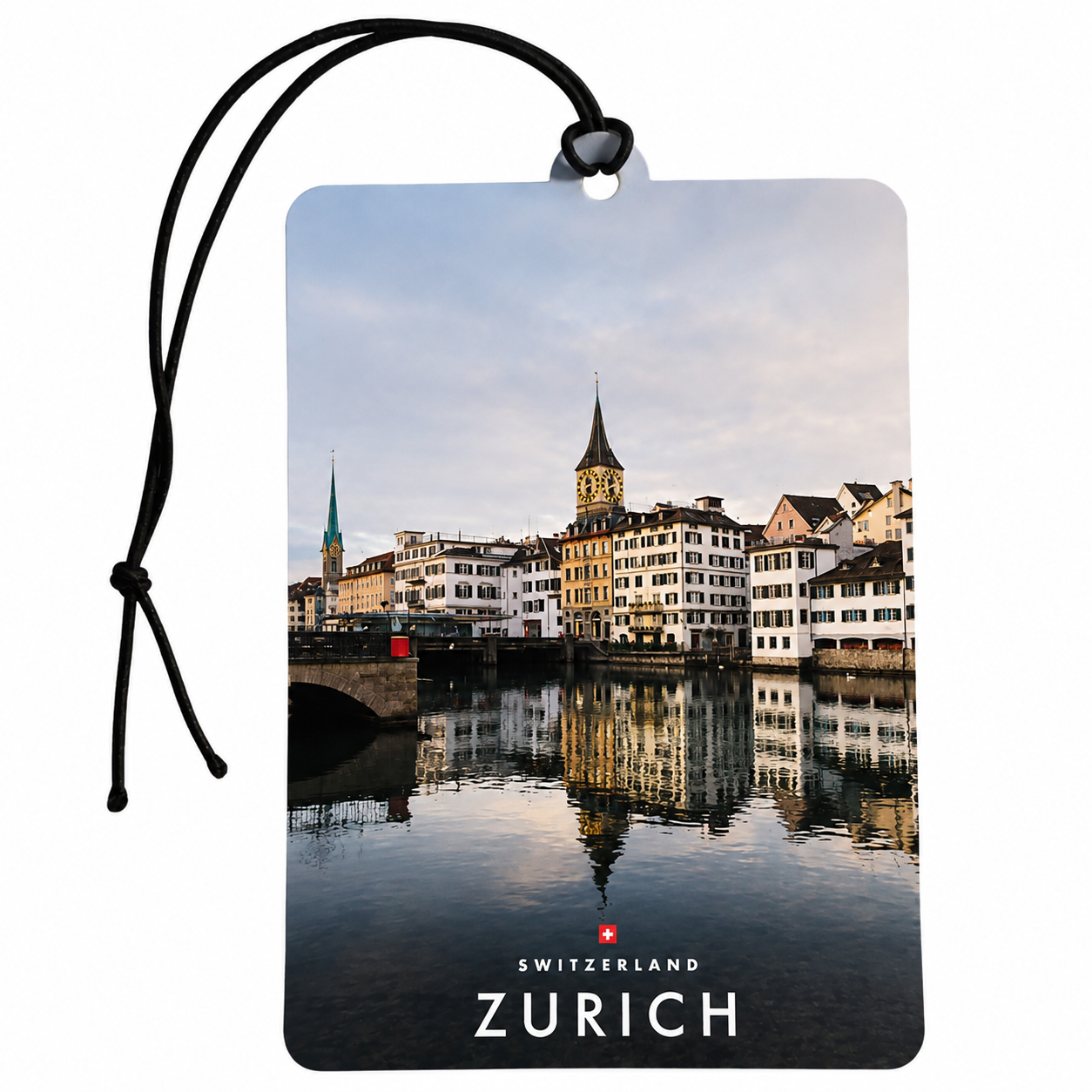 Zurich travel poster car air freshener