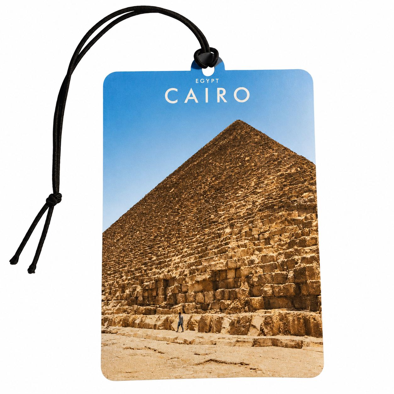 Cairo Egypt Pyramid Car Air Freshener – Egyptian Travel Souvenir Hanging Car Scent, Great Pyramid Gift & Vehicle Accessory