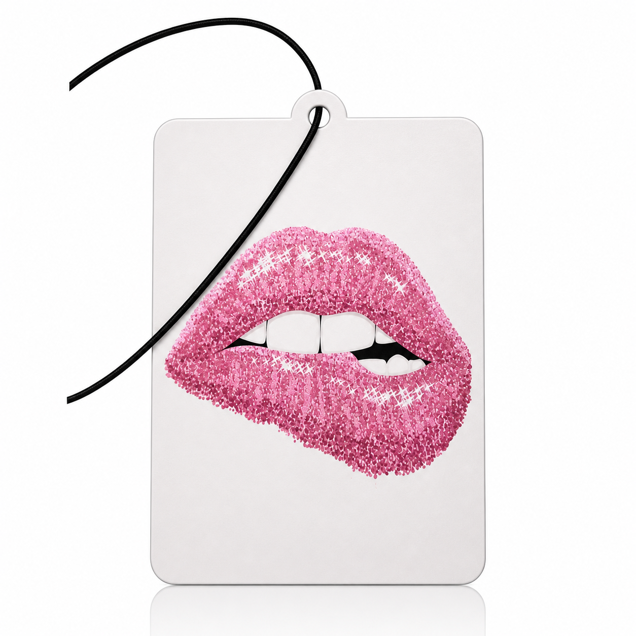 Glitter Pink Lips Car Air Freshener - Minimalist Chic Pink Accessory For Your Car - MyFreshScent