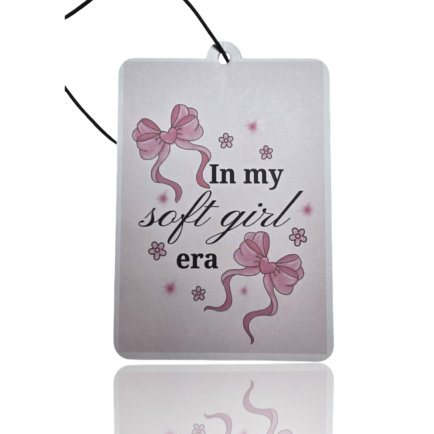 Soft Girl Era Car Air Freshener - Pink Bow Design Hanging Accessory - Coquette Aesthetic Novelty Gift - MyFreshScent