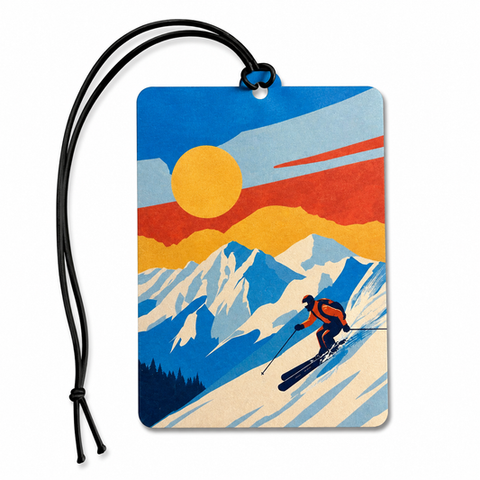 Mountain Skier Car Air Freshener – Alpine Ski Hanging Auto Air Freshener