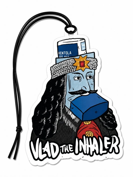 Vlad the Inhaler Funny Air Freshener – Vampire Parody Novelty Car Air Freshener Gift