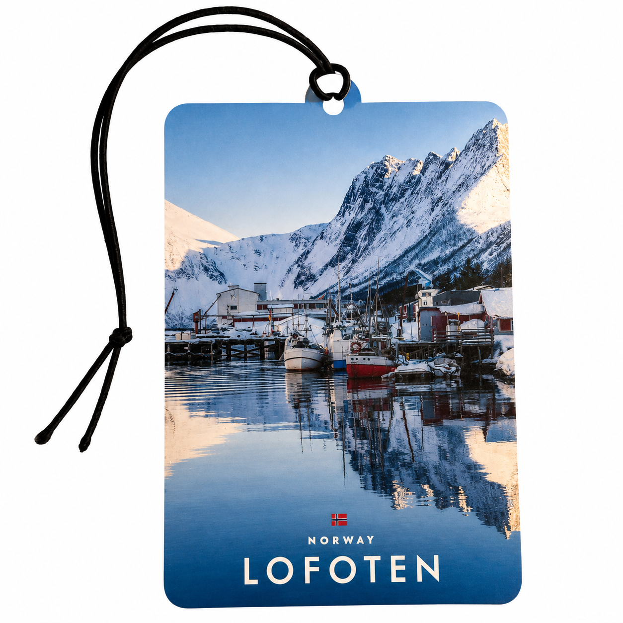 Lofoten Norway Car Air Freshener – Norwegian Fjord Mountain Travel Souvenir Hanging Car Scent
