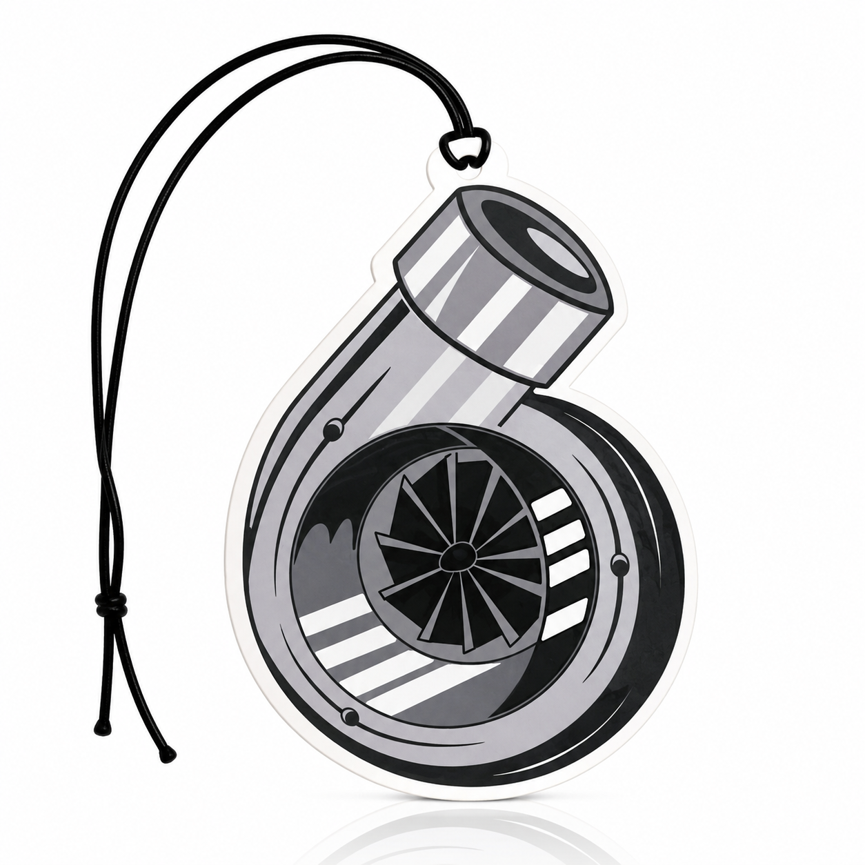 Turbocharger hanging car air freshener featuring a detailed turbo design, ideal for performance car enthusiasts and mechanics.