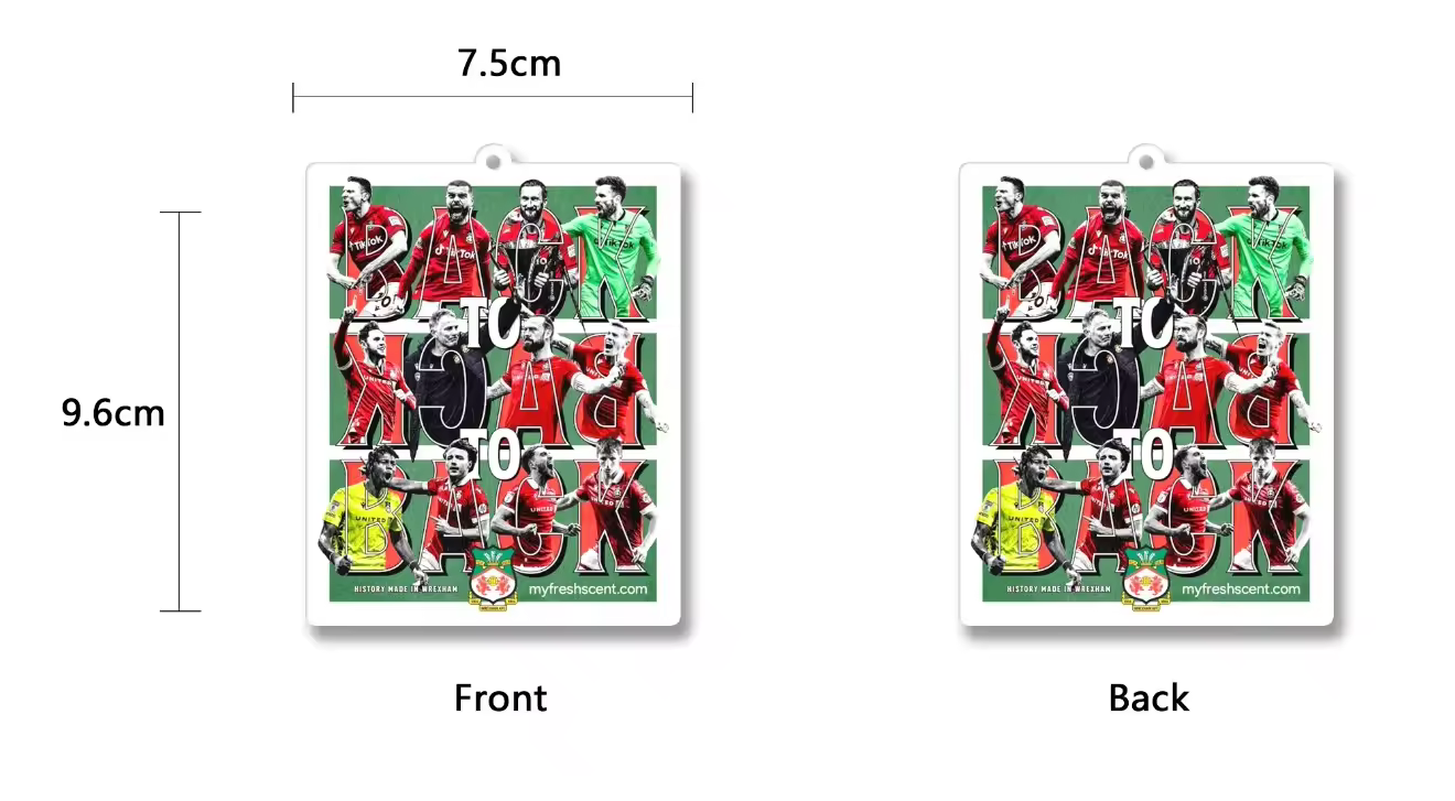 Wrexham AFC BACK2BACK2BACK Car Air Freshener