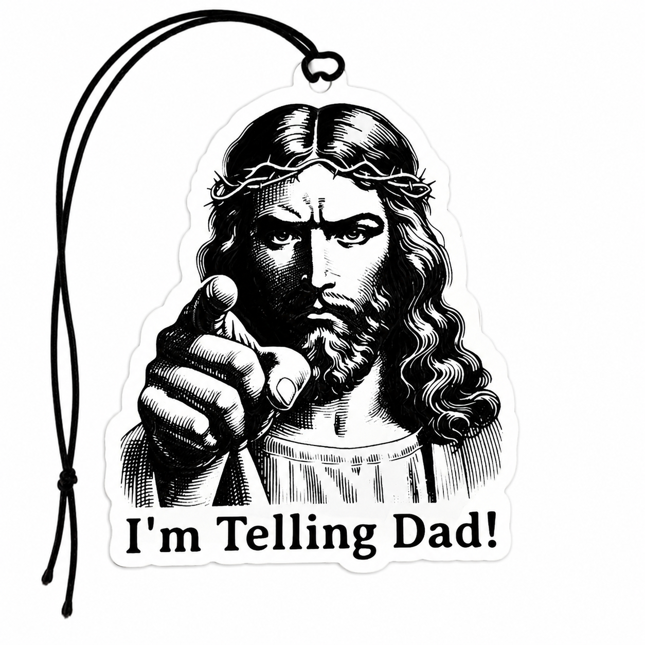 Jesus I'm Telling Dad Car Air Freshener – Infuse Your Drive with Joy