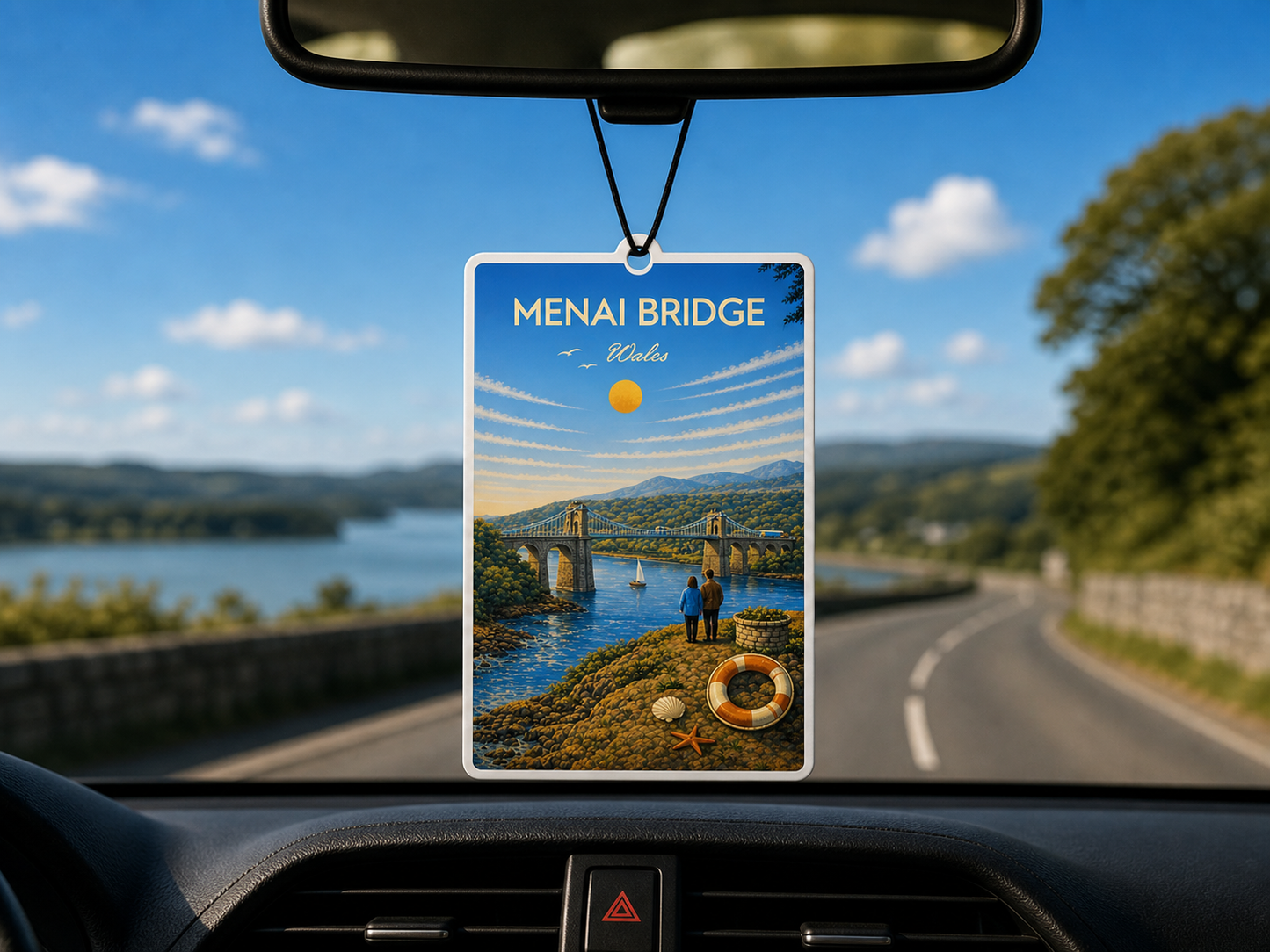 Menai bridge illustration car air freshener 