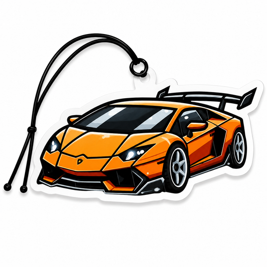 Lamborghini Aventador Inspired Air Freshener – Orange Supercar Hanging Car Air Freshener