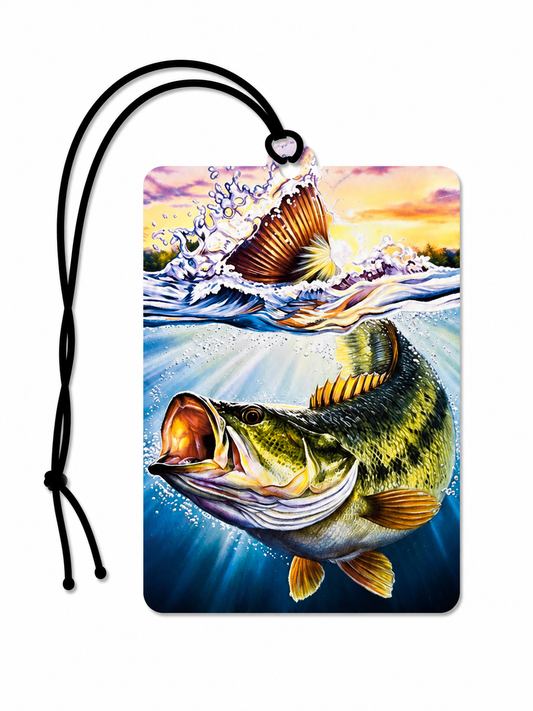 Bass Fishing Car Air Freshener | Largemouth Bass Gift | Angler Hanging Air Freshener