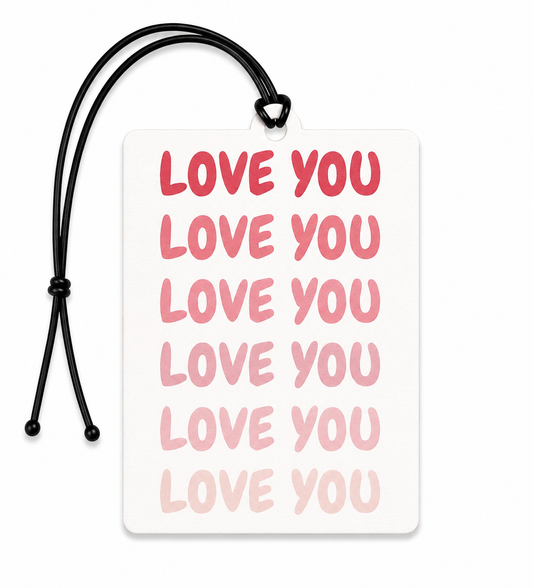 Love You Typography Air Freshener – Romantic Hanging Car Air Freshener