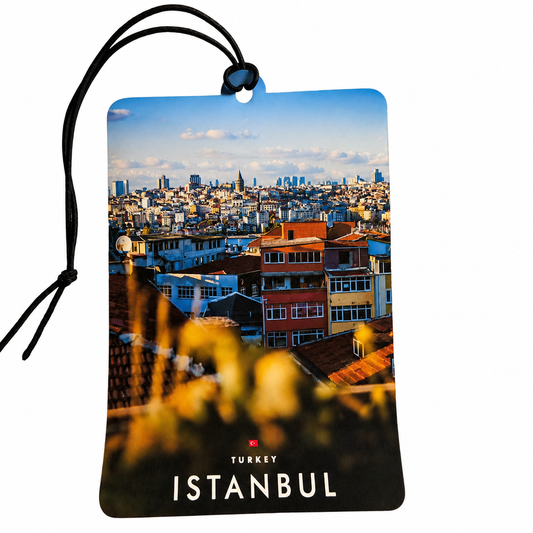 Istanbul Turkey Skyline Travel Air Freshener – Colorful Cityscape Souvenir Car Hanging Fragrance Decor