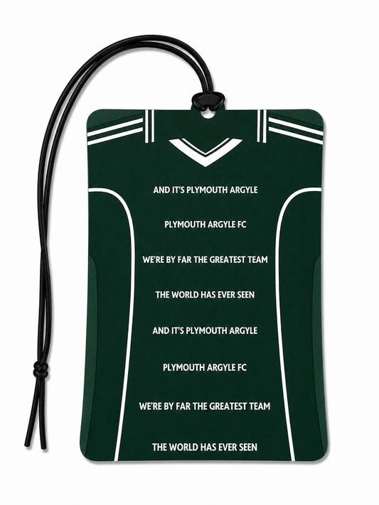 Plymouth Argyle FC Shirt Air Freshener – Football Chant Car Air Freshener Gift