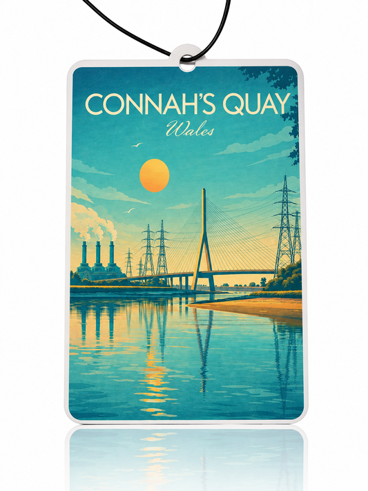 Connah's Quay Car Air Freshener - Travel Poster Accessory for Car - Unique Novelty Gift - MyFreshScent