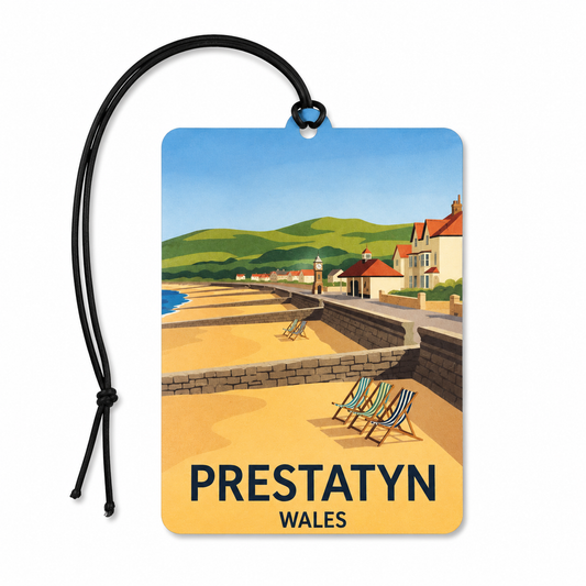 Prestatyn Wales Car Air Freshener – Coastal Travel Souvenir