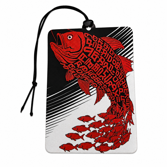 Red Fish Fishing Car Air Freshener – Angler Hanging Vehicle Freshener, Bold Fishing Car Accessory, Fisherman Gift & Novelty Fish Lover Present