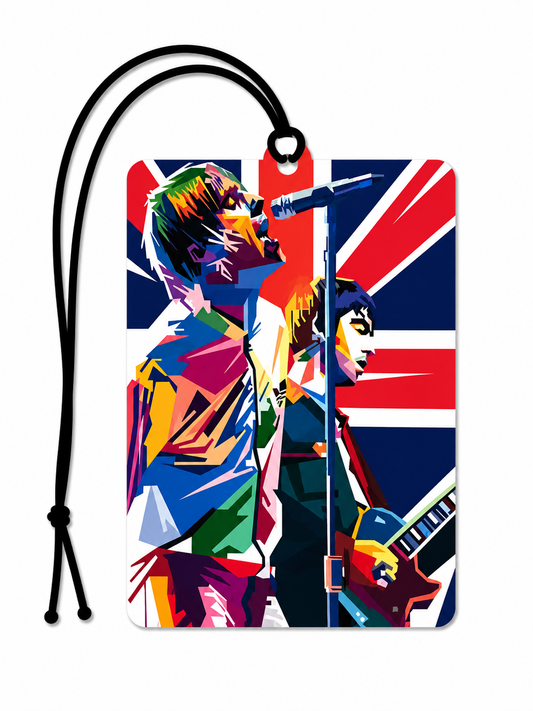 Noel & Liam Gallagher, Oasis Britpop Legends Car Air Freshener | 90s British Rock Inspired Hanging Car Air Freshener