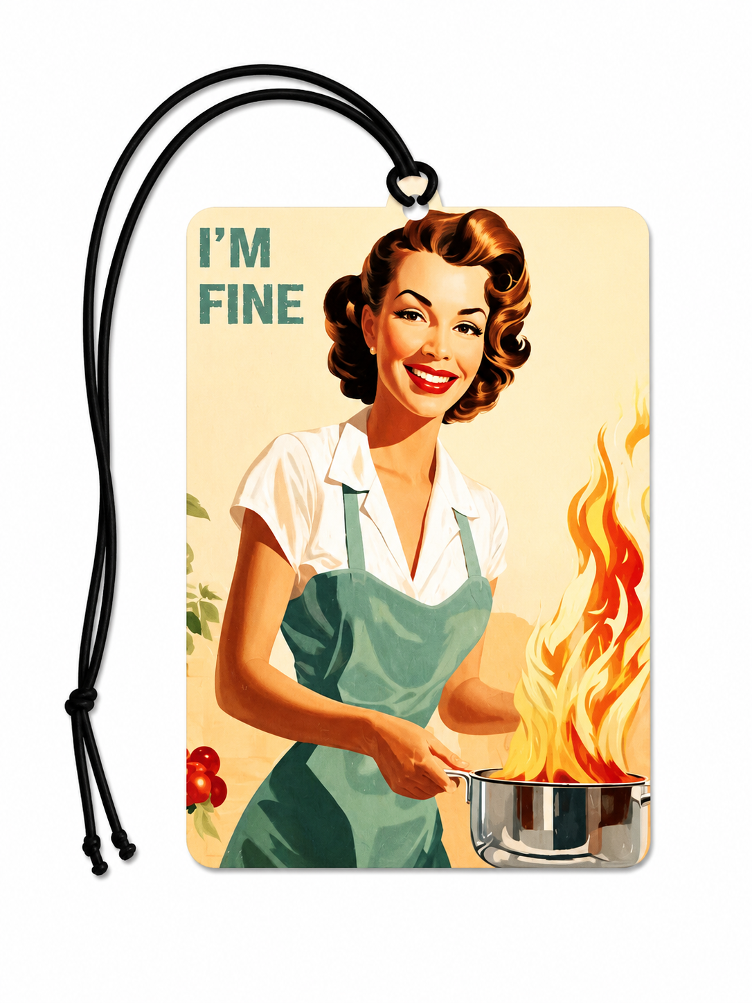 I'm Fine Funny Car Air Freshener – Retro Housewife Novelty Hanging Air Freshener