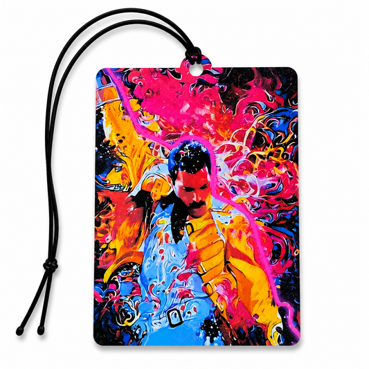 Freddie Mercury Car Air Freshener | Queen Inspired Colourful Hanging Car Freshener