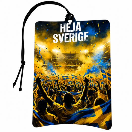 Sweden Football Fan Car Air Freshener – Heja Sverige Swedish Flag Stadium Design
