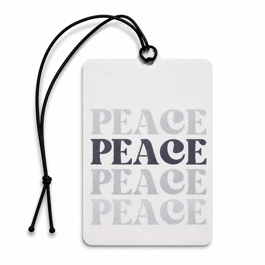 Peace Typography Car Air Freshener | Minimalist Hanging Car Freshener