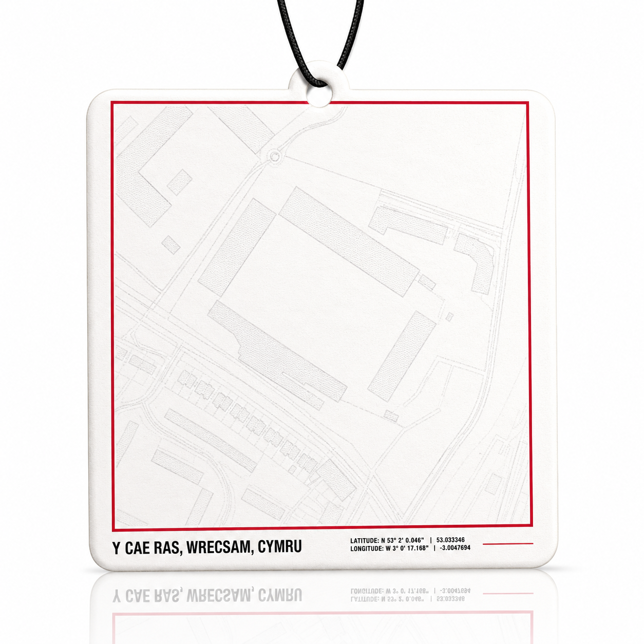 Wrexham Stadium Map Car Air Freshener – Freshen Your Drive with Local Pride