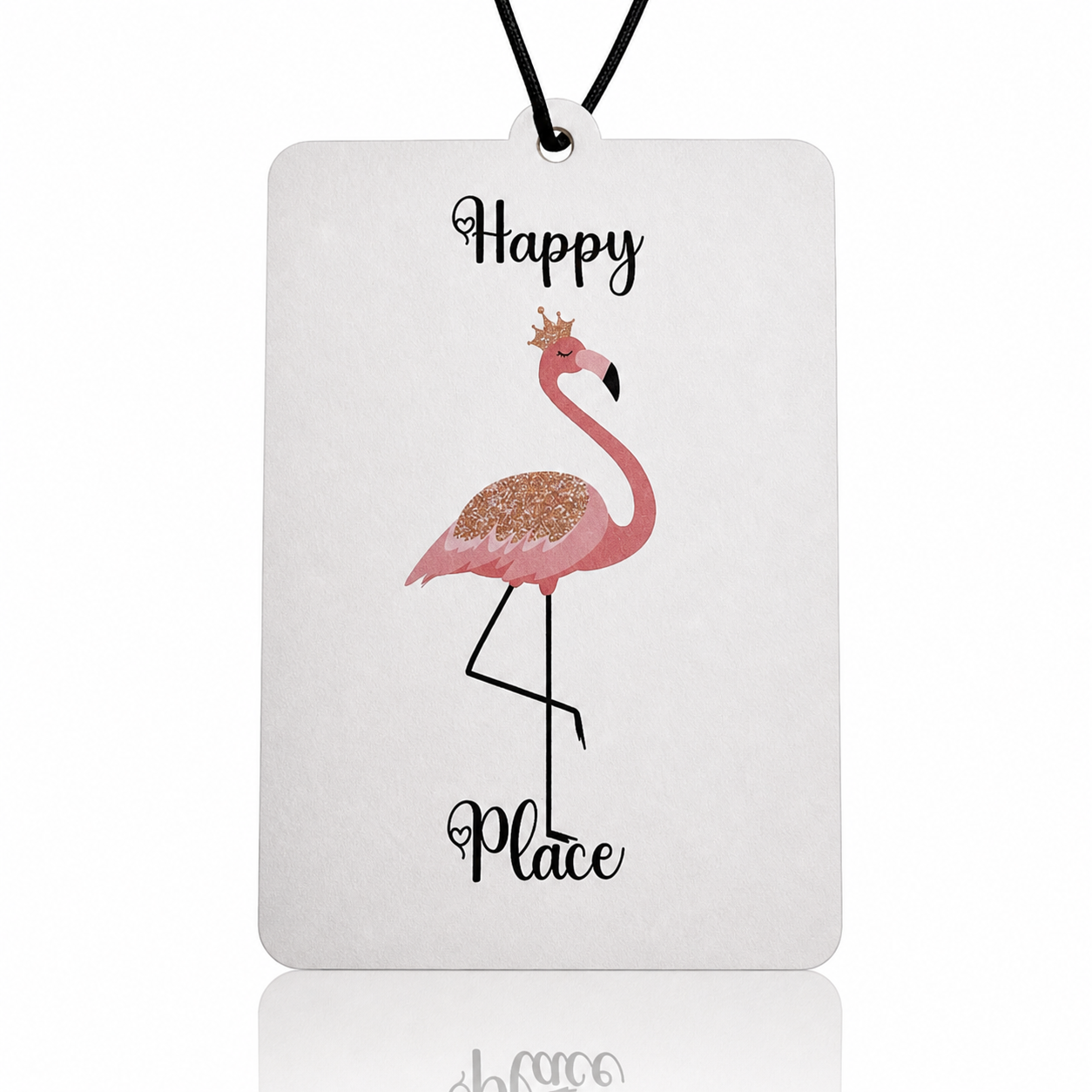 Happy Place Flamingo Car Air Freshener - Cute Tropical Hanging Accessory for Your Car - MyFreshScent