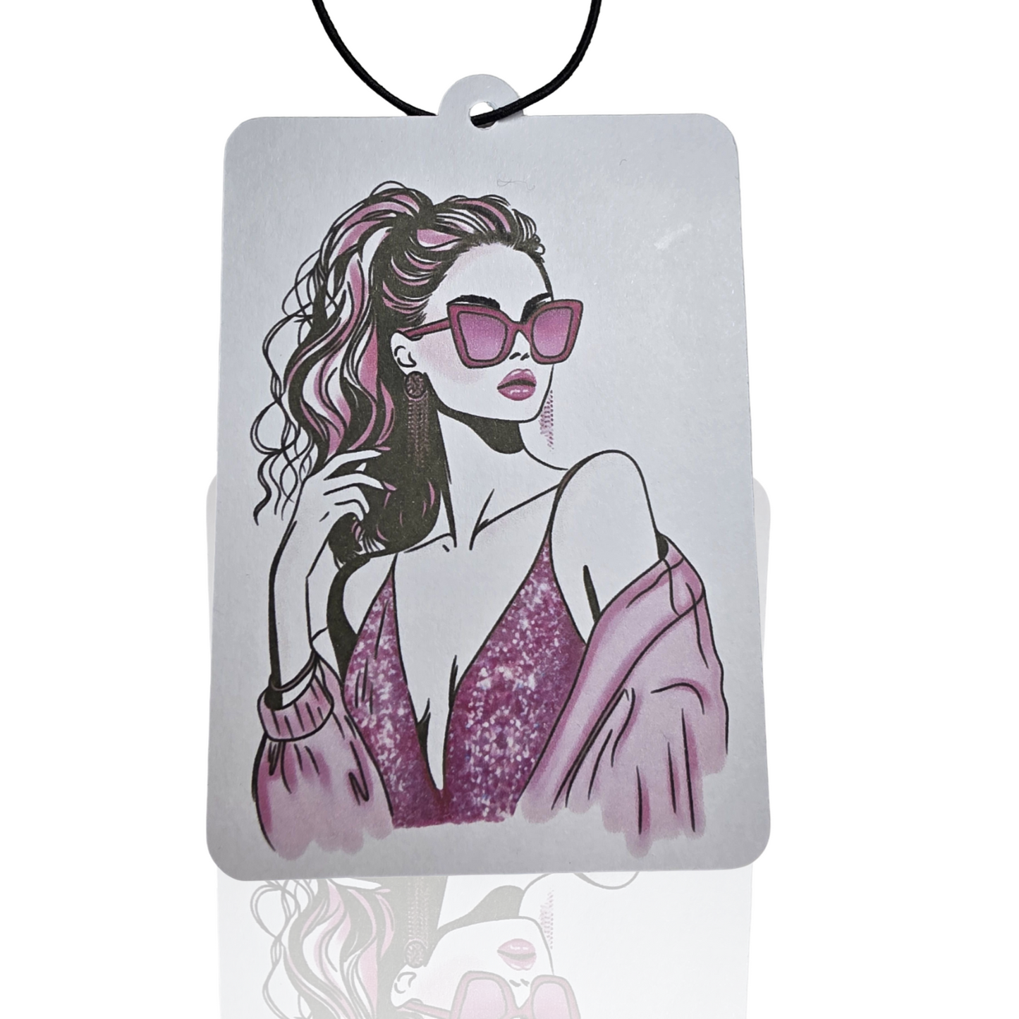 Minimalist Stylish Woman Car Air Freshener - Pink Fashion Girl Accessory - MyFreshScent