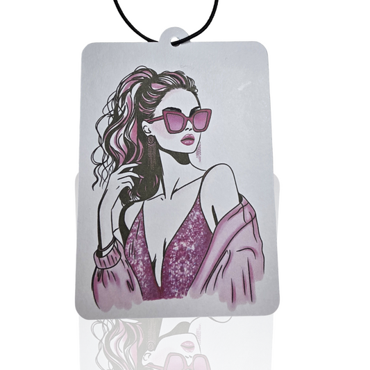 Minimalist Stylish Woman Car Air Freshener - Pink Fashion Girl Accessory - MyFreshScent