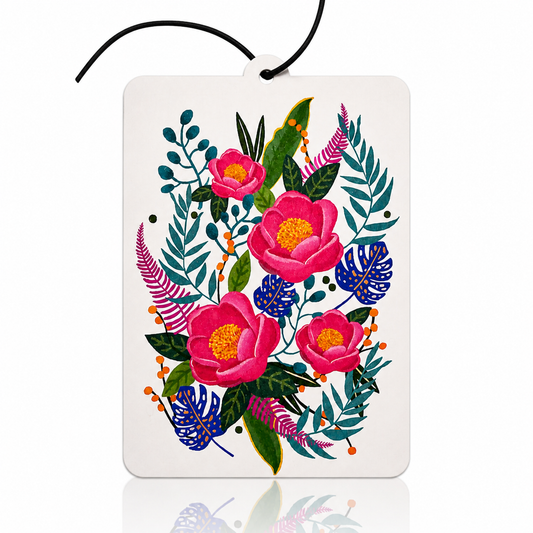 Colorful Floral Car Air Fresheners - Botanical Bouquet Hanging Accessory for a Fresh Drive - MyFreshScent