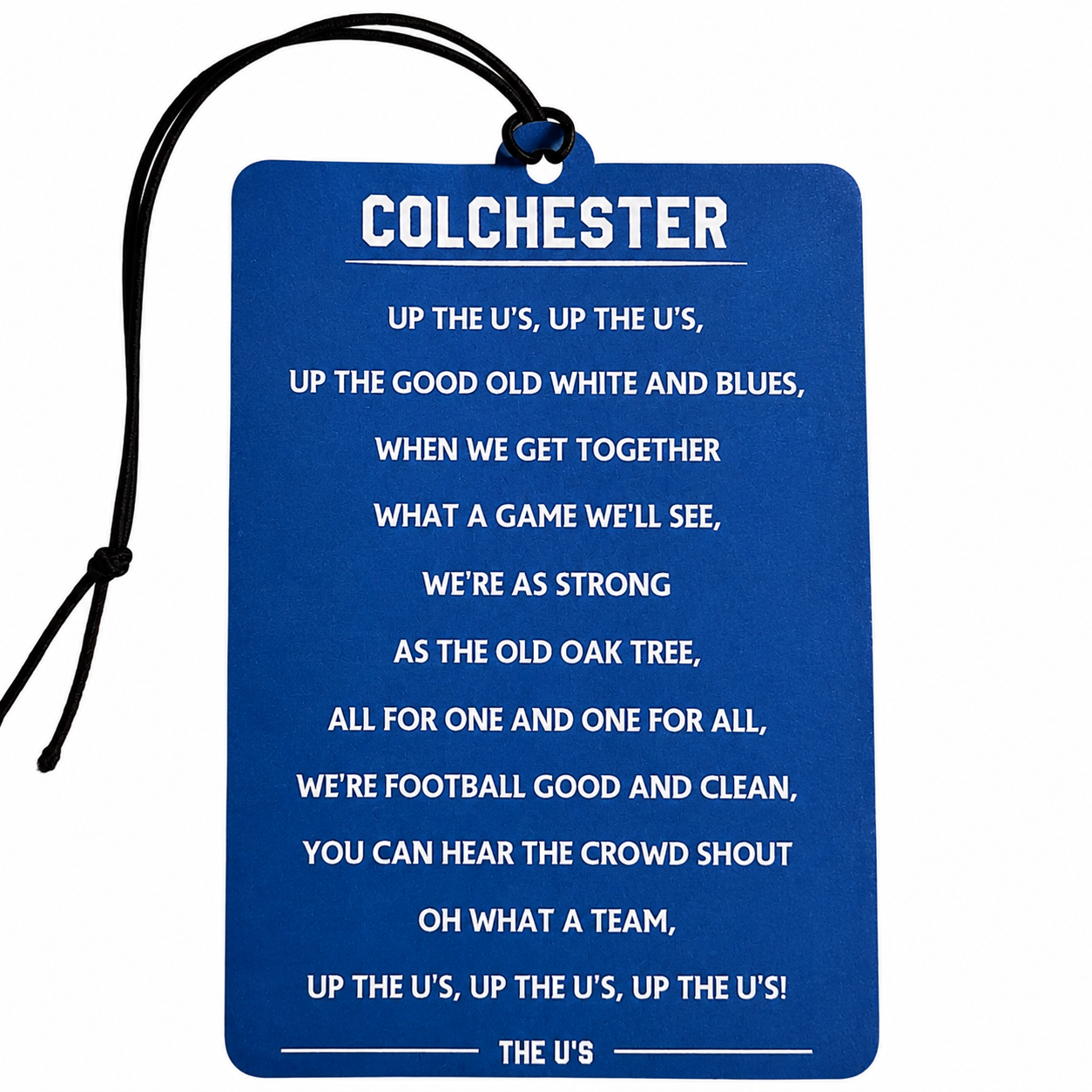 Colchester U’s Car Air Freshener – Colchester United Football Supporter Hanging Car Scent | Colchester Football Fan Gift
