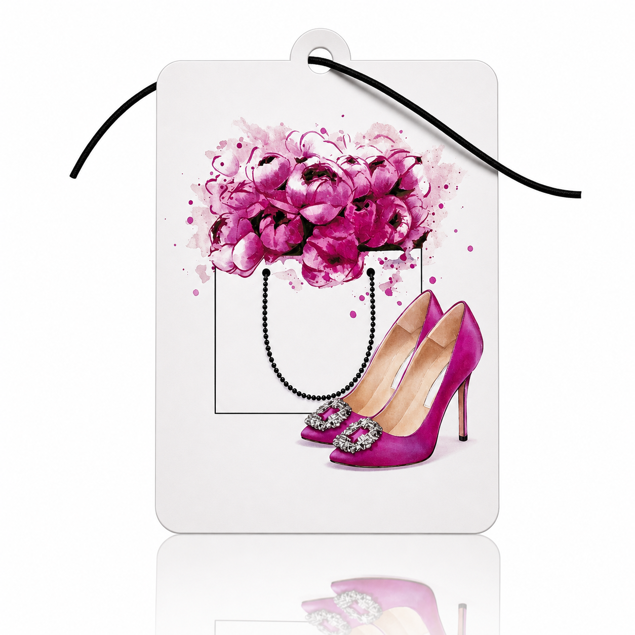 Elegant Floral Handbag Car Air Freshener & Pink Heels - Chic Novelty Gift - MyFreshScent