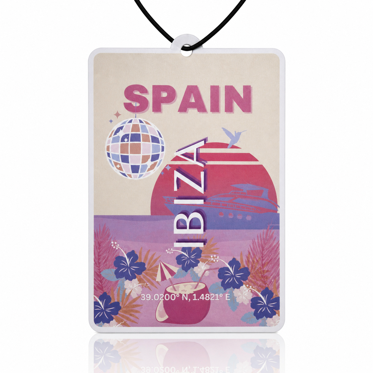Spain Ibiza Sunset Car Air Freshener - Disco Ball & Beach Accessory - Unique Novelty Gift - MyFreshScent