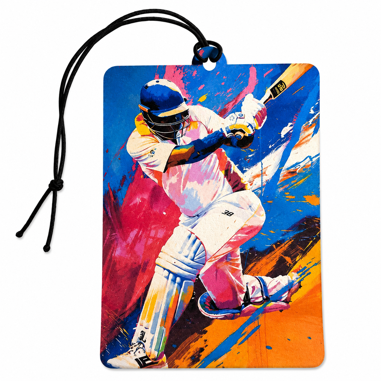 Cricket Player Car Air Freshener – Colourful Cricket Batting Hanging Car Scent – Cricket Fan, Player & Sports Lover Gift