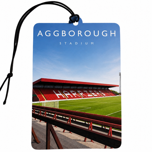 Aggborough Stadium Car Air Freshener – Kidderminster Football Ground Inspired Hanging Car Scent | Football Fan Gift & Stadium Souvenir