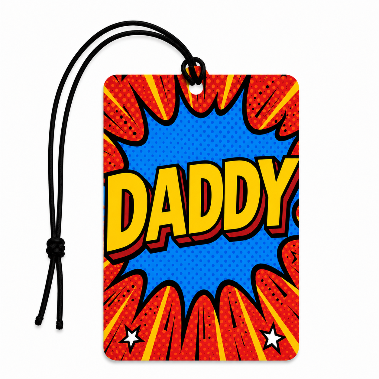 Daddy Comic Book Car Air Freshener – Funny Hanging Car Air Freshener | Novelty Car Accessory Gift