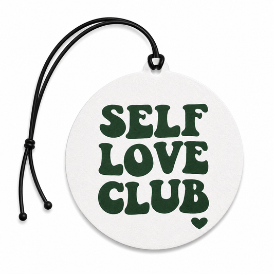 Self Love Club Air Freshener – Retro Typography Hanging Car Air Freshener