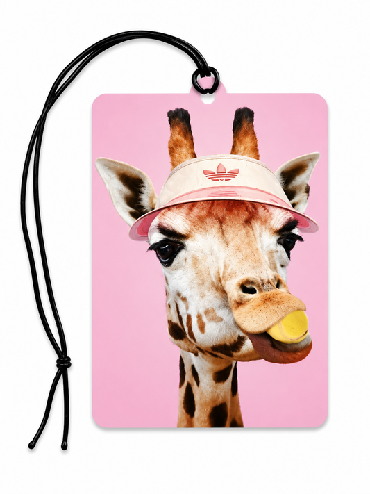 Funny Giraffe Air Freshener – Cute Pink Giraffe Car Air Freshener – Quirky Animal Hanging Air Freshener – Gift for Giraffe Lovers – Car & Home Freshener