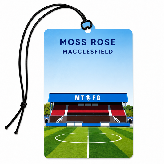 Moss Rose Stadium Car Air Freshener – Macclesfield Football Ground Hanging Air Freshener