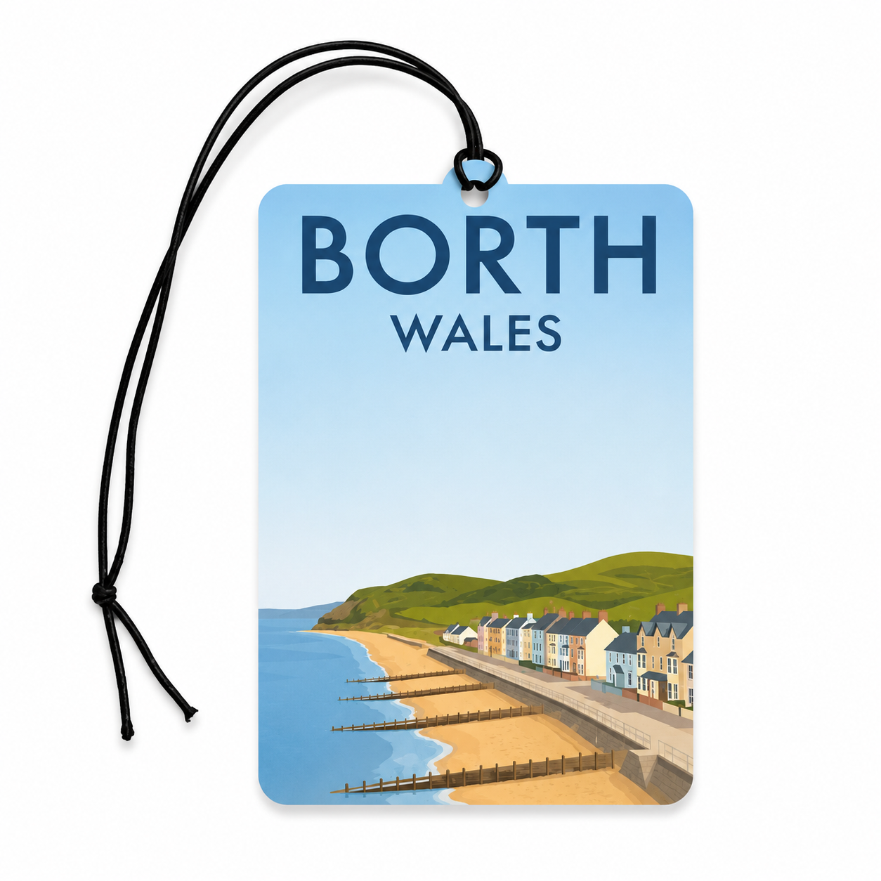 Borth Wales Coastal Car Air Freshener – Seaside Travel Gift