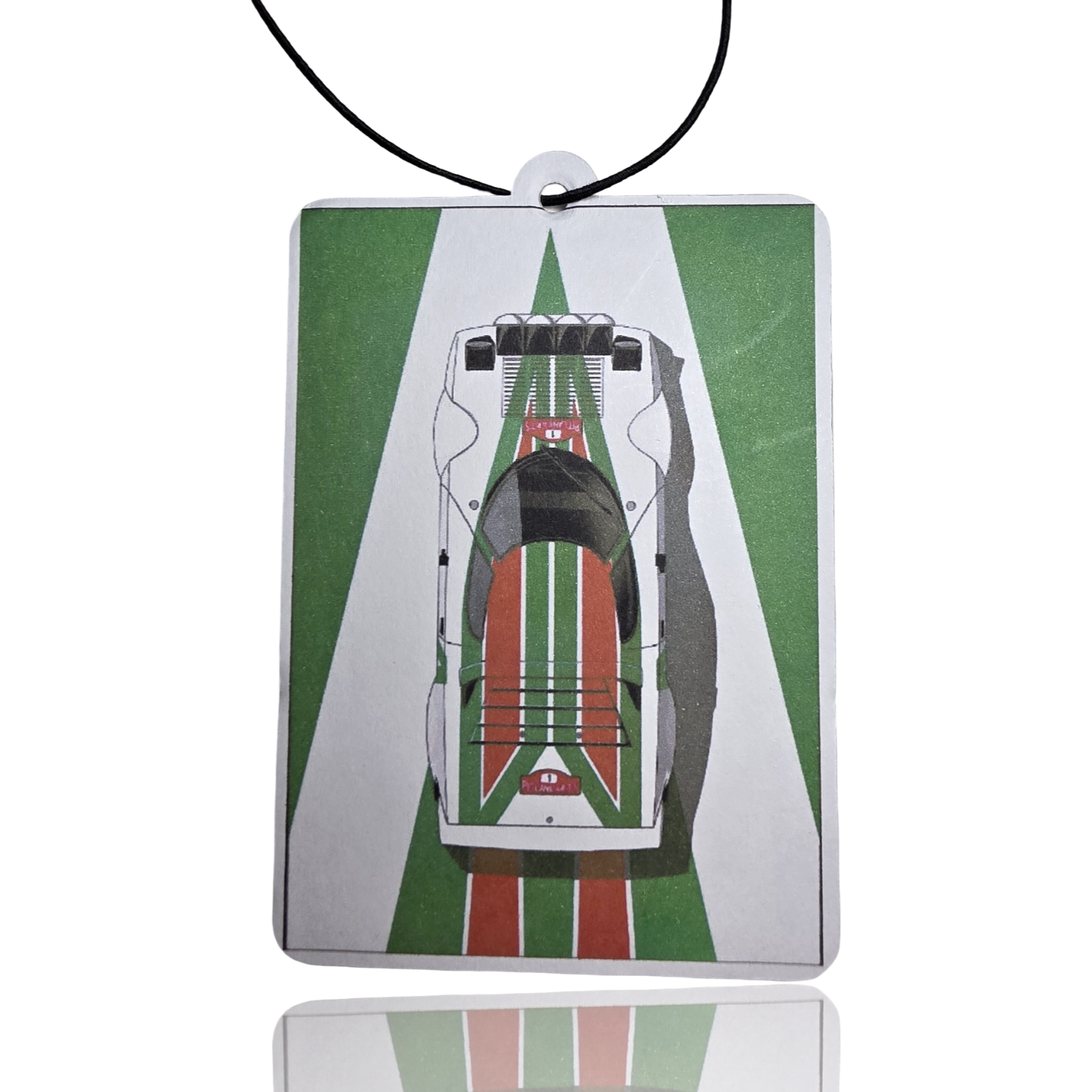 Lancia Stratos Car Air Freshener - Green Illustration Hanging Classic Super Car Accessory Gift - MyFreshScent