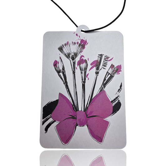 Makeup Brush Car Air Freshener - Pink Beauty Tool Design Hanging Car Accessory - Unique Novelty Car Gift - MyFreshScent