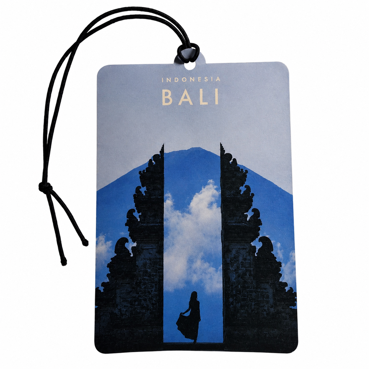 Bali Indonesia Travel Air Freshener – Balinese Split Gate & Mountain Scenic Car Hanging Freshener, Tropical Indonesia Souvenir Gift, Travel Lover Car Decor