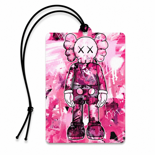Pink Street Art Figure Car Air Freshener | Urban Graffiti Hanging Car Freshener