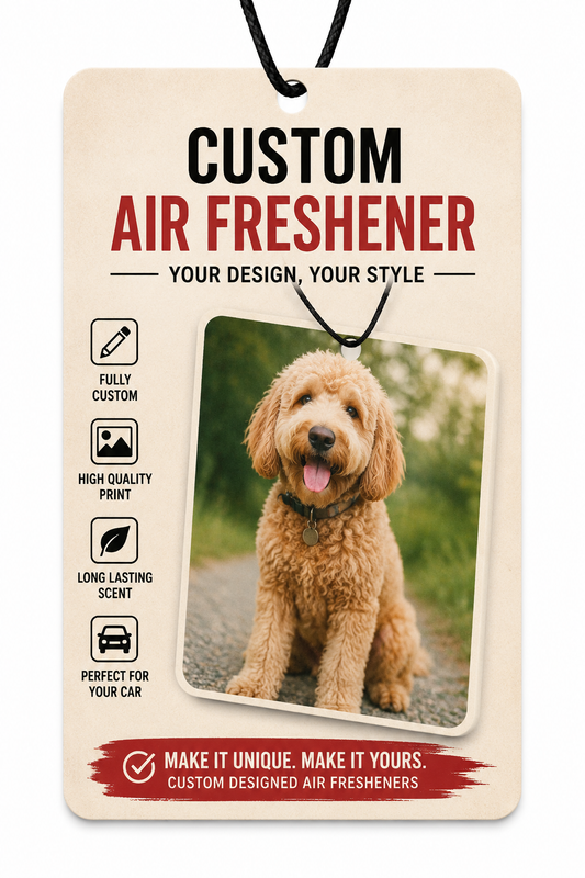 X3 Premium Custom Car Air Freshener - Personalise With Your Image for a Unique Keepsake