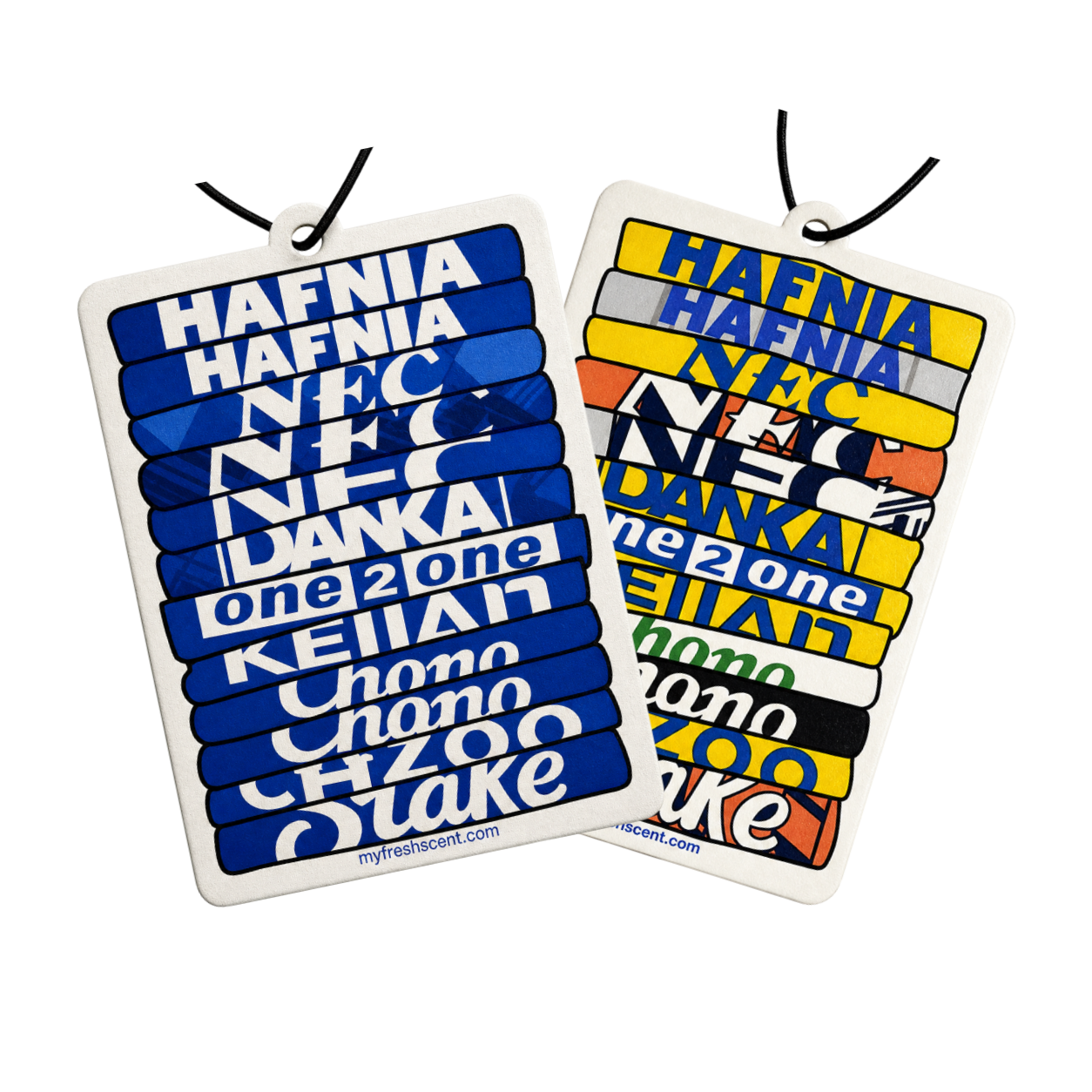 EFC Shirt Stack Car Air Fresheners Set - X2 Football Shirt Design Fresheners for Home & Away, Ideal Fan Accessory